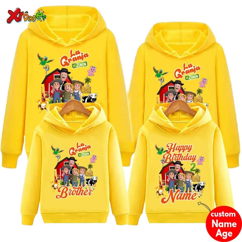 Maglietta da fattoria maglietta da compleanno Famili felpa abbinata per feste vestiti coordinati vestiti per bambini felpe per bambini nome personalizzato