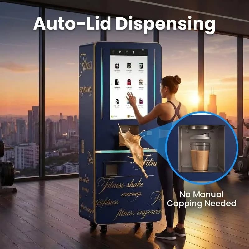 Customized Gym Protein Powder Vending Machine with Auto Cup Covering Auto Cup Cover Protein Vending Machine for Gym Use