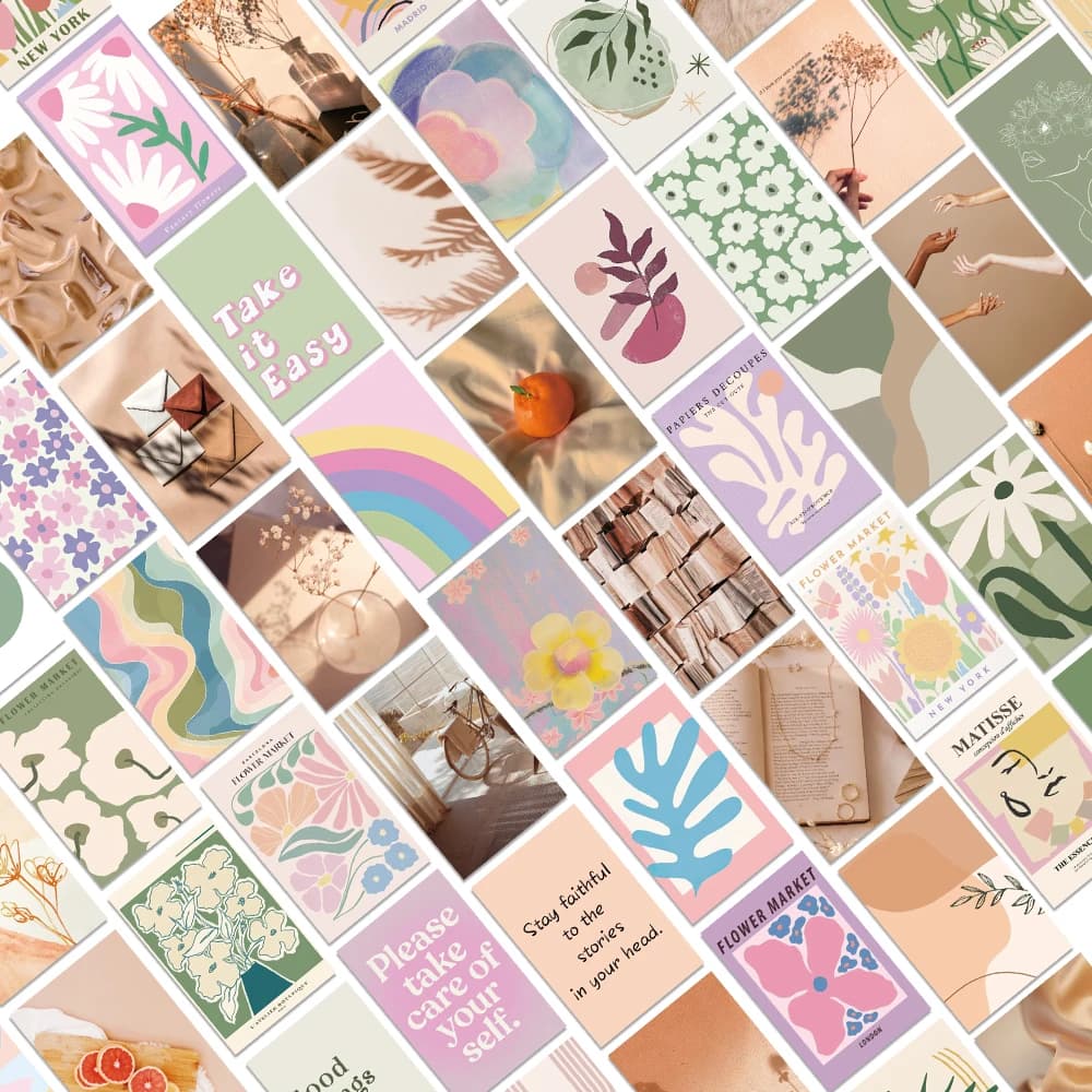 50 pieces Ins Danese Journal Landscape DIY Labels Aesthetics Decorative Ablum Diary Adhesives for Kids Stationery Wall decal
