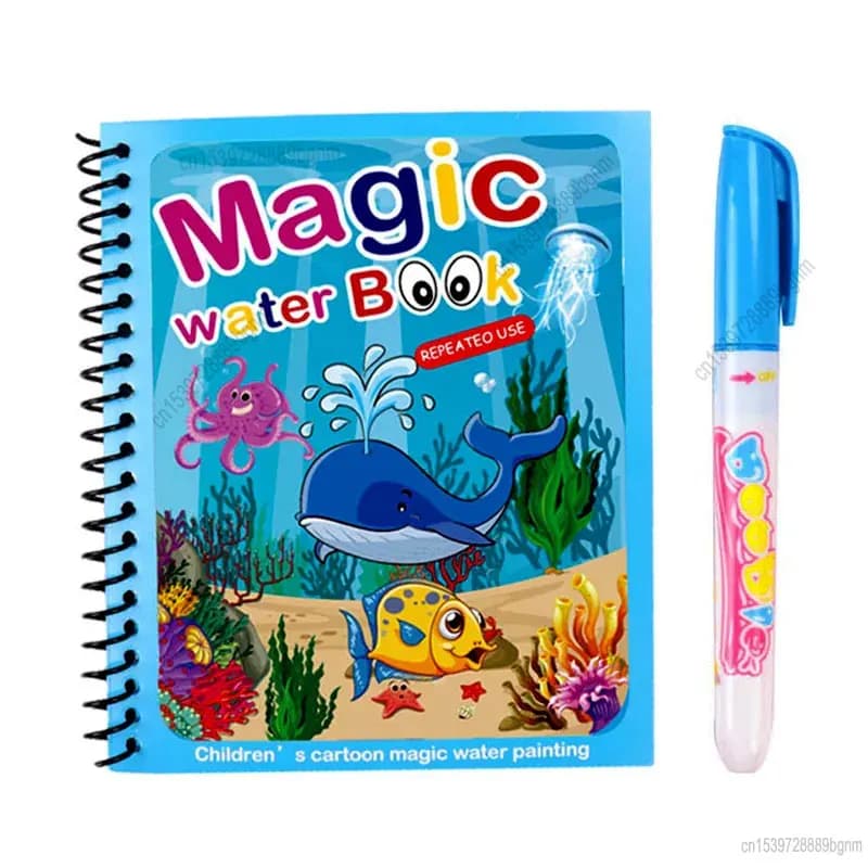 Cartoon Magic Water Painting Coloring Book With Pen Set Children Kid Education Teaching DIY Sketch Drawing Graffiti Comics Album