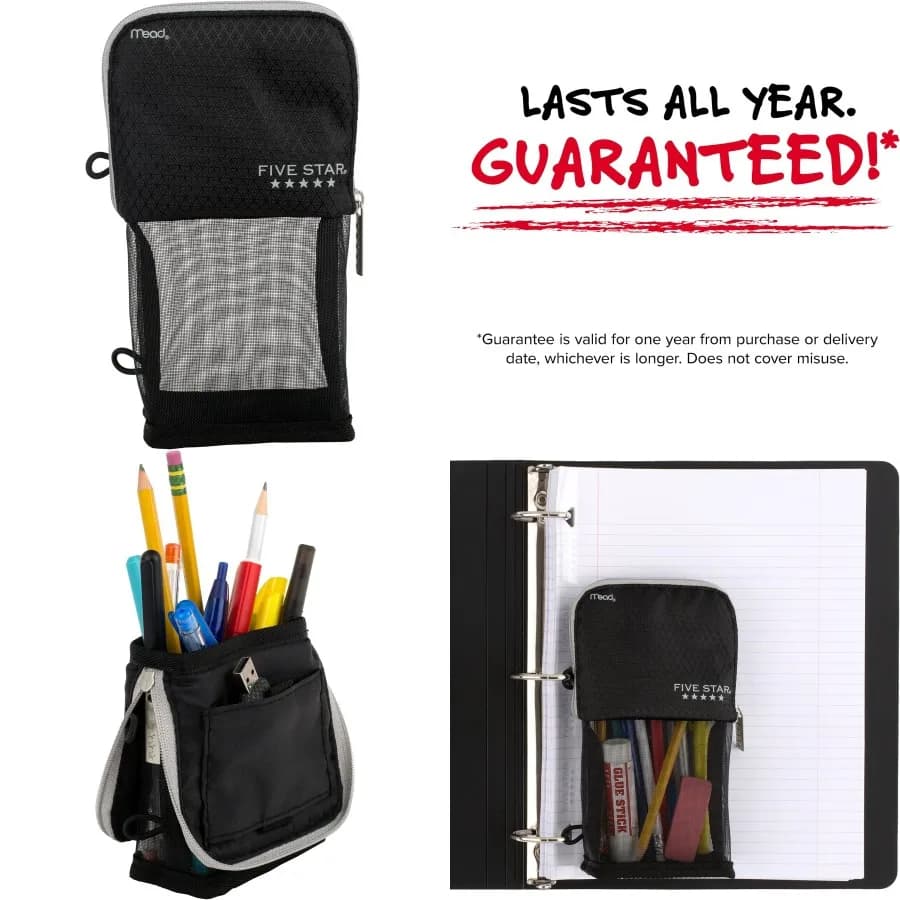 5 star pencil holder with support in store N hinge design, suitable for 3 rings pickers, ideal organizer for school supplies