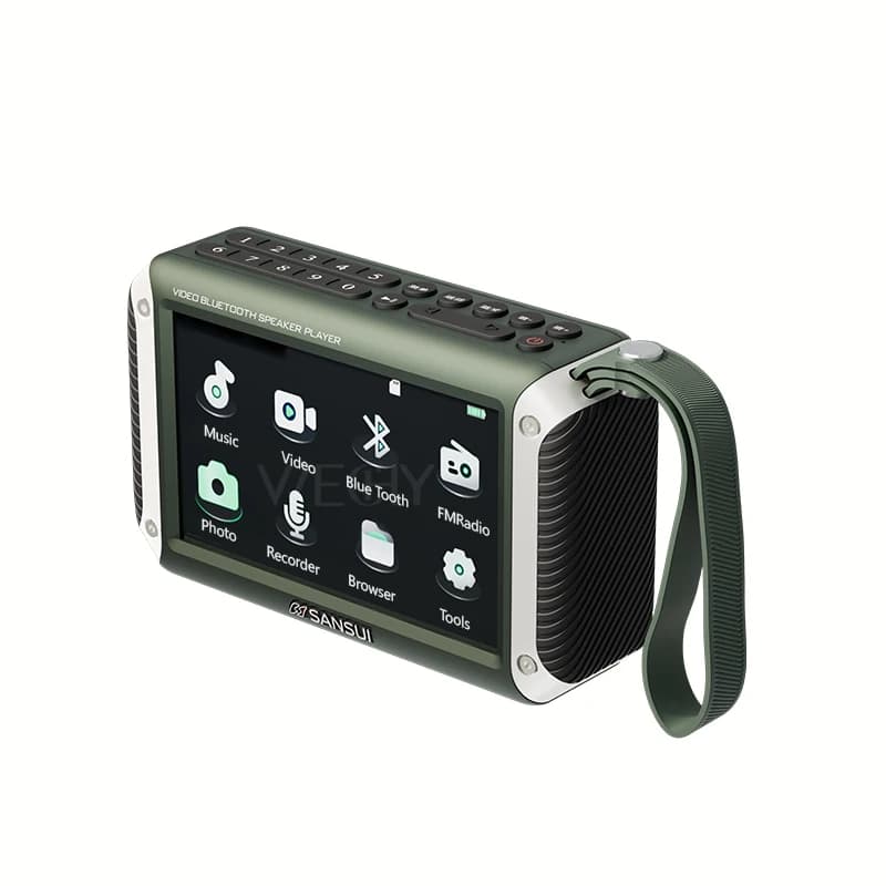 2024 SANSUI F53 Display a LED da 4.3 pollici Radio altoparlante Bluetooth Wireless Radio FM portatile Slot per schede TF lettore musicale MP4 Video