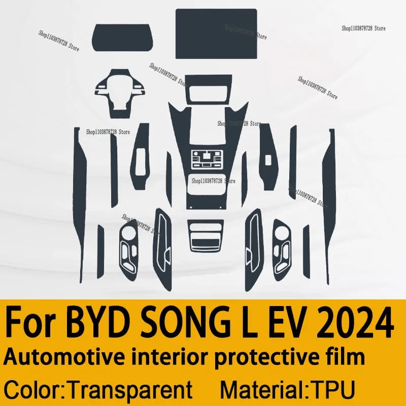 For BYD SONG L EV (2024) Switchboard Navigation Screen Interior Automotive Protective Film in TPU Cover scratch-resistant