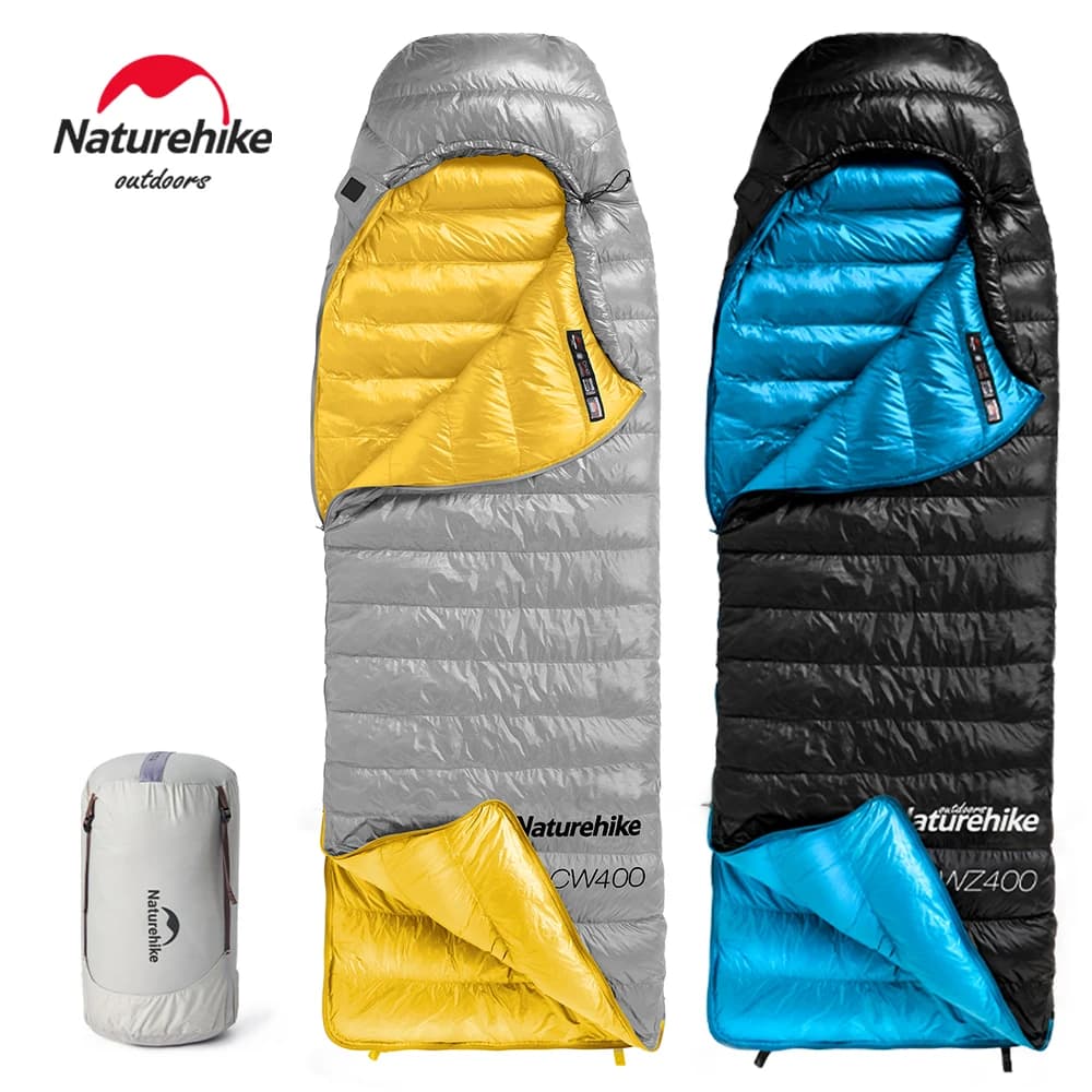 Naturehike CW400 Warm winter fur bag 650FP Duvet duvet thickened Insulation Hiking Lightweight envelope with hood