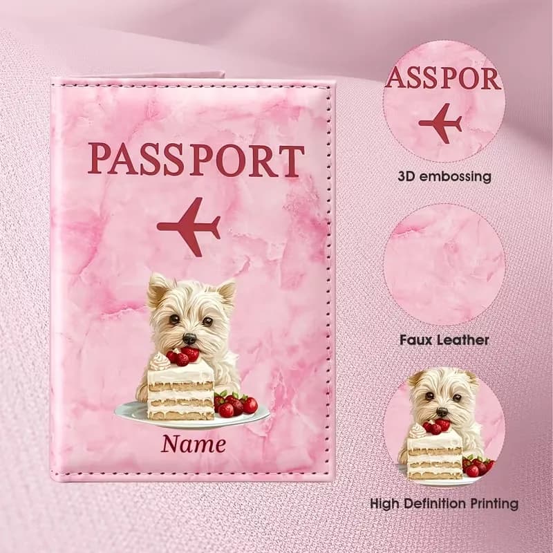 Personalized PU Passport Holder Cover Suitable for Travel, Honeymoon & Business Trips - Lightweight Foldable Lining Case