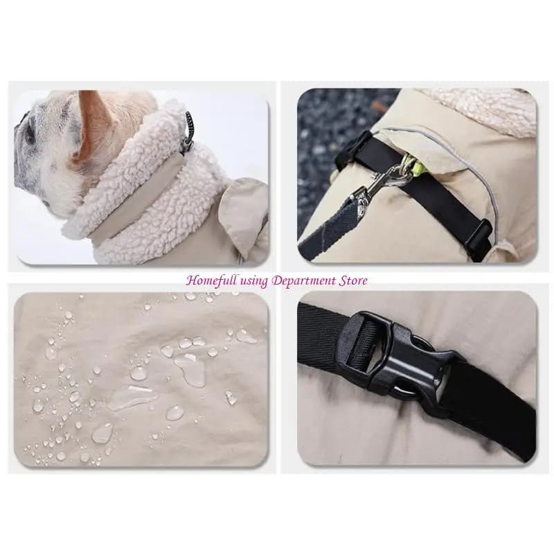 Cappotto per cani spesso e isolato, impermeabile, antivento, abbigliamento invernale, strisce riflettenti