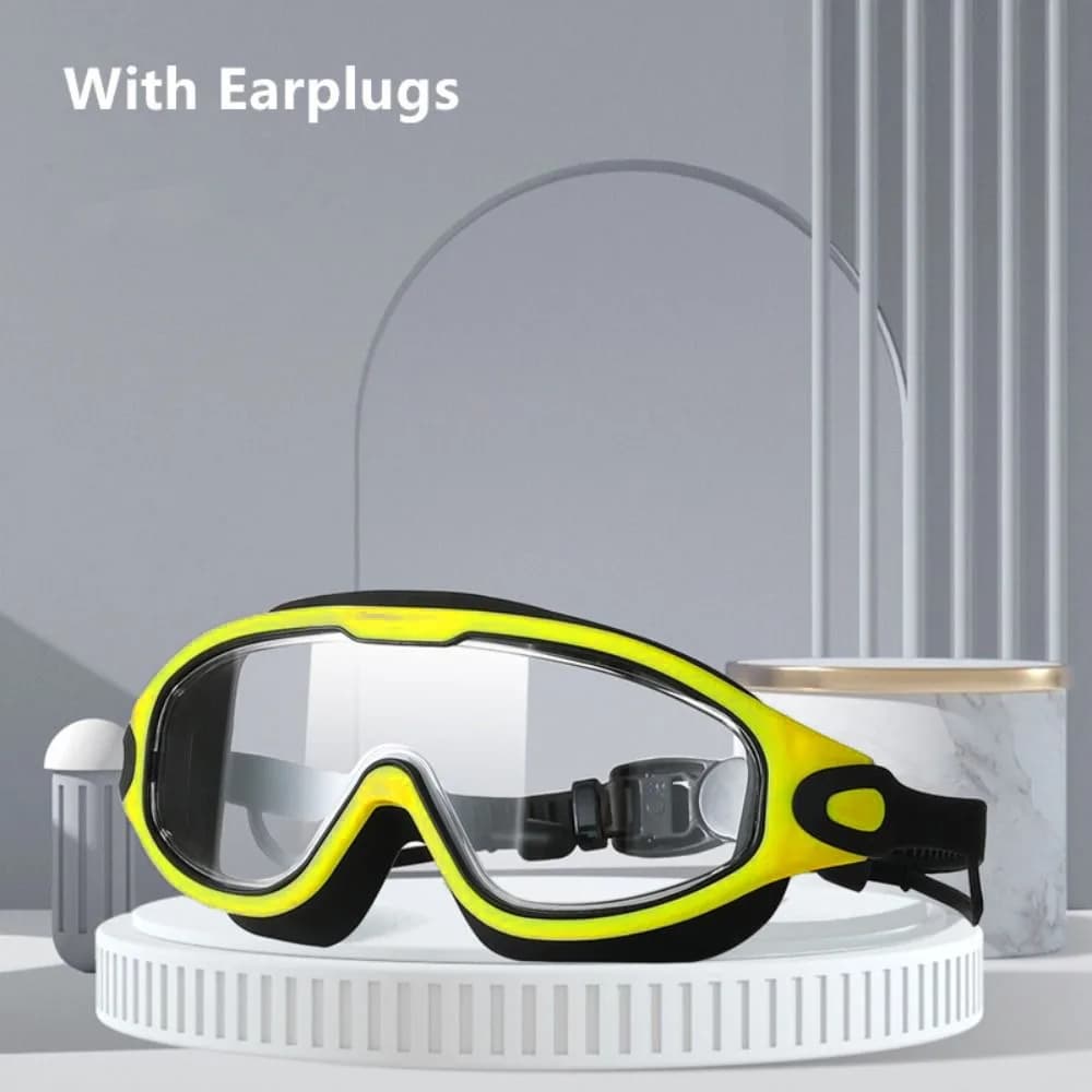 Waterproof Fashion Big Frame Wide Vision Silicone Anti-UV Swimming Glasses Swimming Goggles Swim Eyewear Diving Eyewear