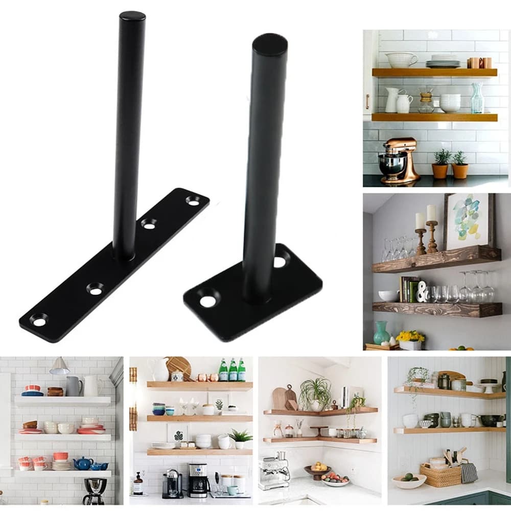 Staffe per mensole a scomparsa a forma di T supporto per mensola a parete galleggiante piastra di montaggio a vite staffe metalliche Multi dimensioni
