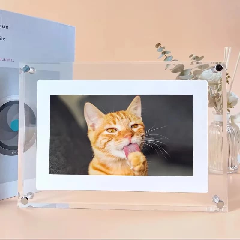 Cornice Digitale in Acrilico Trasparente Amaboo Crystal da 5 Pollici, Riproduttore Video MP4 MP3 per Regalo, OEM ODM