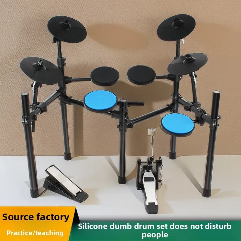 Set muto per esercitazioni di batteria Tavolo per esercitazioni per adulti per bambini domestici Jazz Tamburo per principianti Muto per percussioni