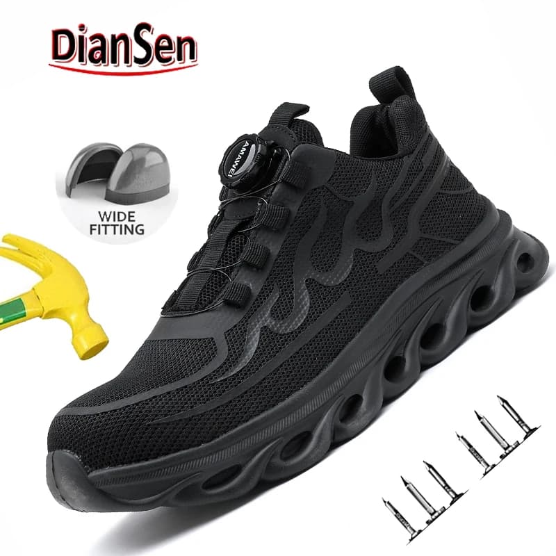 Stivali da lavoro Scarpe antinfortunistiche antiforatura con punta in acciaio Scarpe da lavoro casual da uomo antiscivolo Scarpe da ginnastica protettive leggere e traspiranti