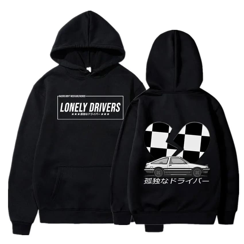 Lonely Deiverst Initial D Manga Hachiroku Shift Drift Men Hoodie Takumi Fujiwara Tofu Shop Delivery AE86 Mens Hooded Sweatshirt