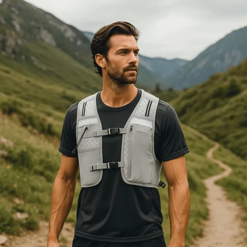 Reflective Running Vest Pack 500 ml Waterproof Water Bottle Running Water Bottle Nylon 4L hydration vest Water chest pack Cycling