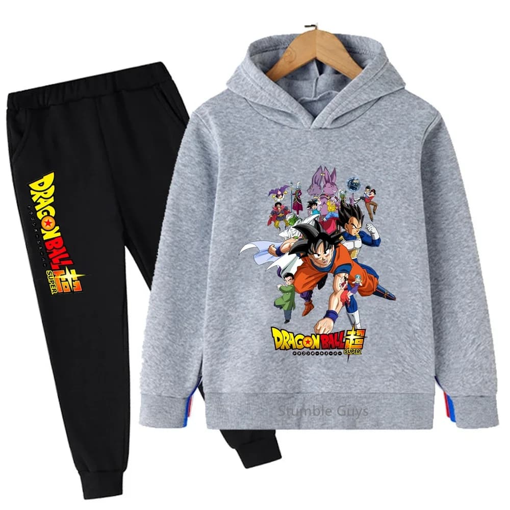 Set Felpa con Cappuccio Dragon Ball Autunnale per Bambini, Abbigliamento Anime per Ragazzi e Ragazze, Felpe Goku, Tuta Sportiva alla Moda ​