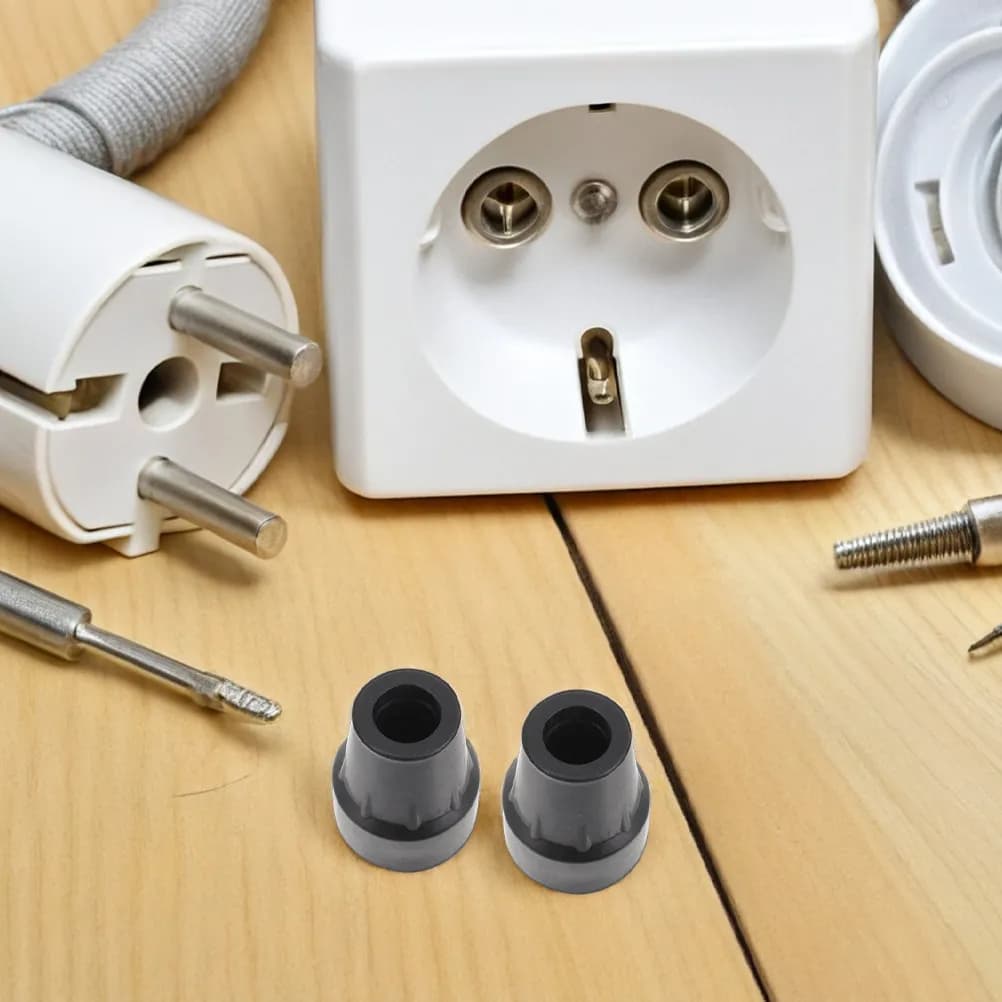 8 Pezzi Punte in Gomma Antiscivolo Resistenti all'Usura per Bastoni da Trekking, Cappucci di Ricambio per Bastoni da Escursionismo, Assorbimento degli Urti