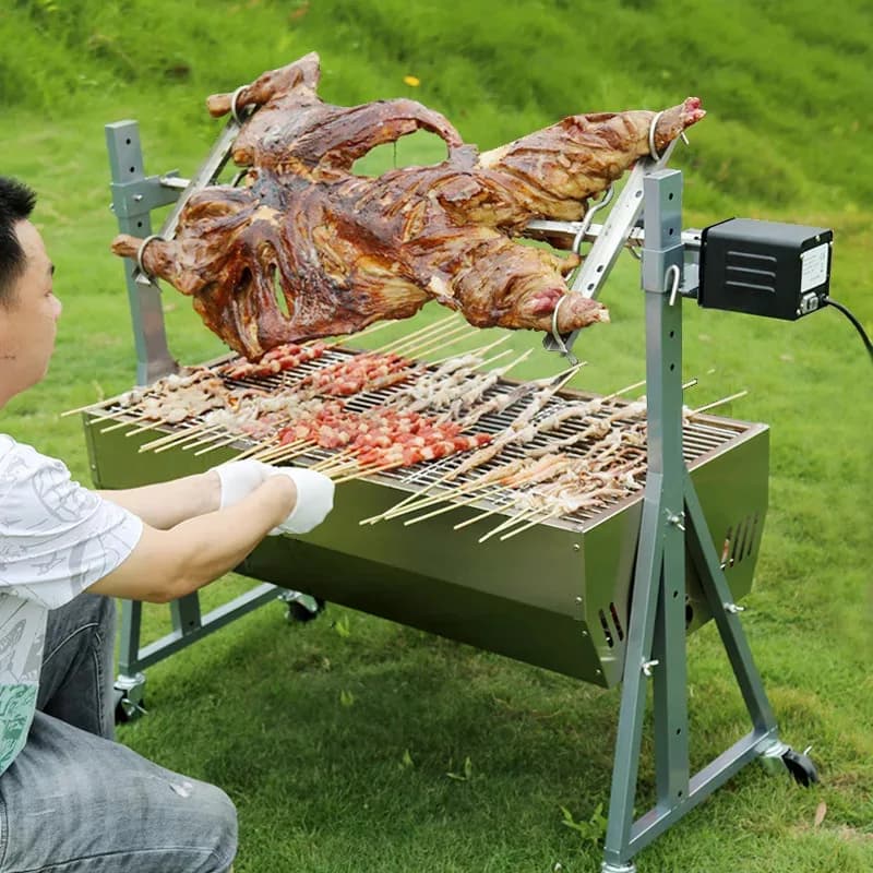 Supporto per Griglia da Campeggio in Acciaio Inox, Stufa a Legna Pieghevole, Accessori per Cucina da Escursione, Braciere per Camper