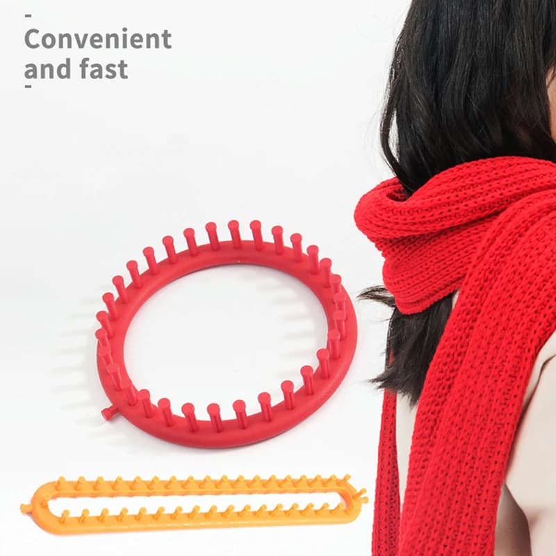 New#1Set Rectangle Round Knitting Loom Weaving Scarf Sweater Hat Shawl Stitching Knitting DIY Handmade Craft Braiding Tool