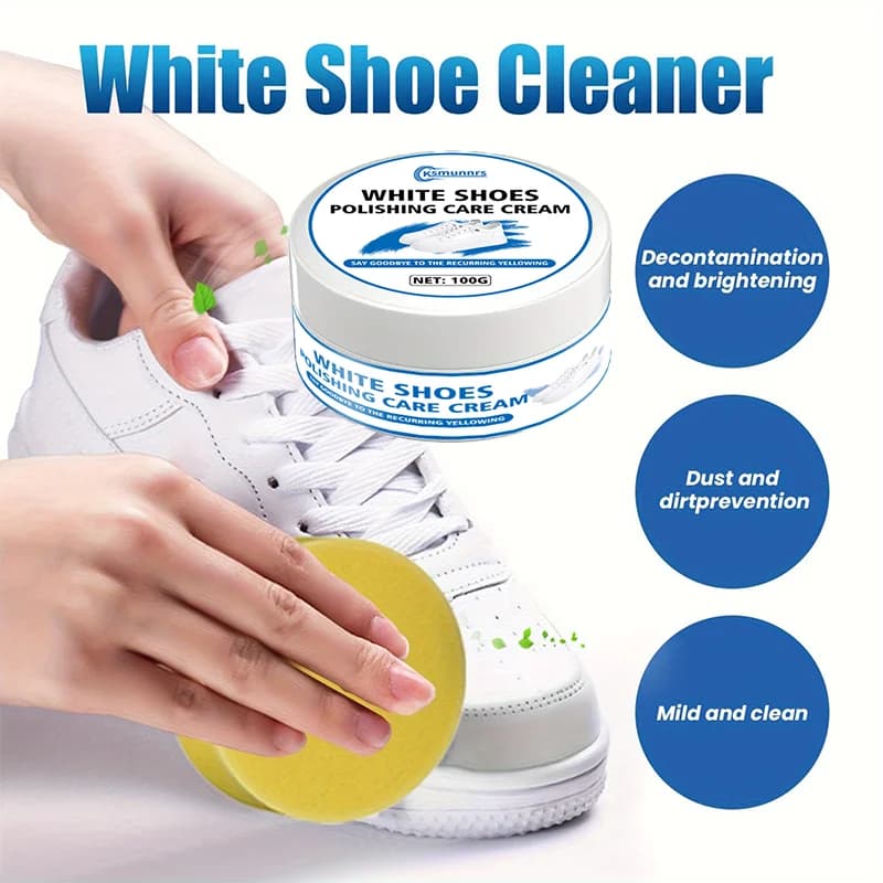 Smalto per scarpe bianco da 100 g con pennello in spugna: ripristina rapidamente il colore delle scarpe da ginnastica e della pelle sintetica, fornisce principali a lungo termine