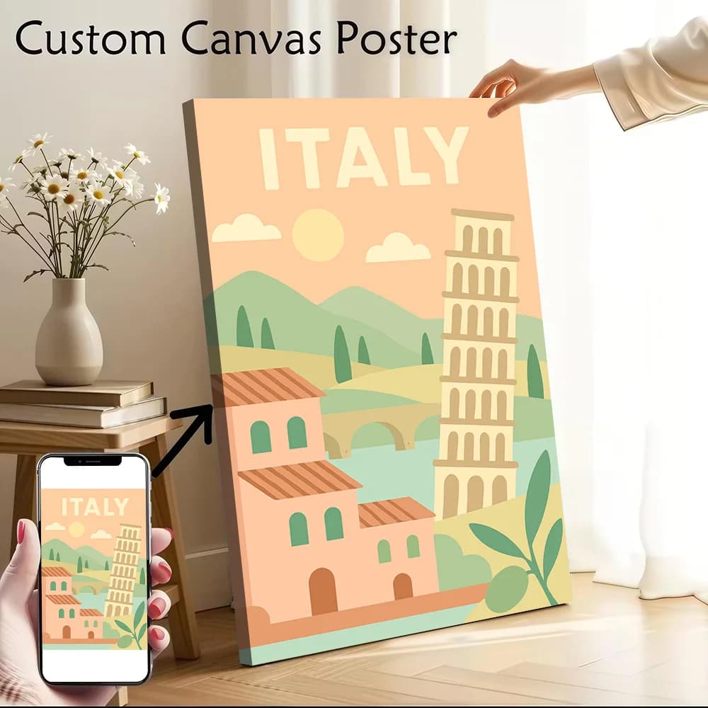 Italy Travel Canvas Wall Arts Poster Customizable Pictures Printing for Room Home Decor Luxury Bedroom Accessories Wand Deko