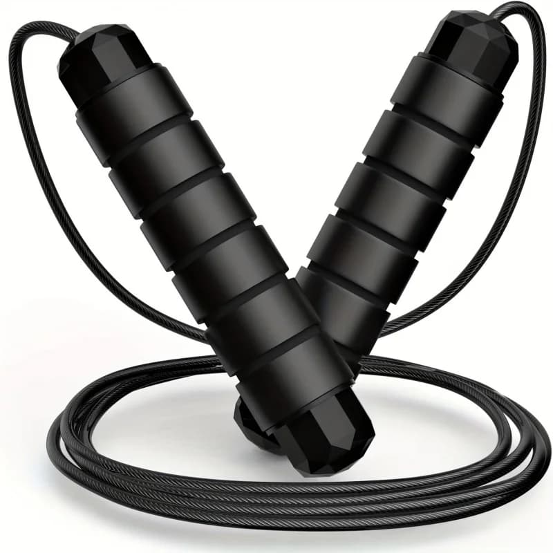 One-Piece Design with Ball-Bearing Pulleys, This Skipping Rope Features a Fast-Pulling Rope and a 6-Inch Memory Foam Handle. It