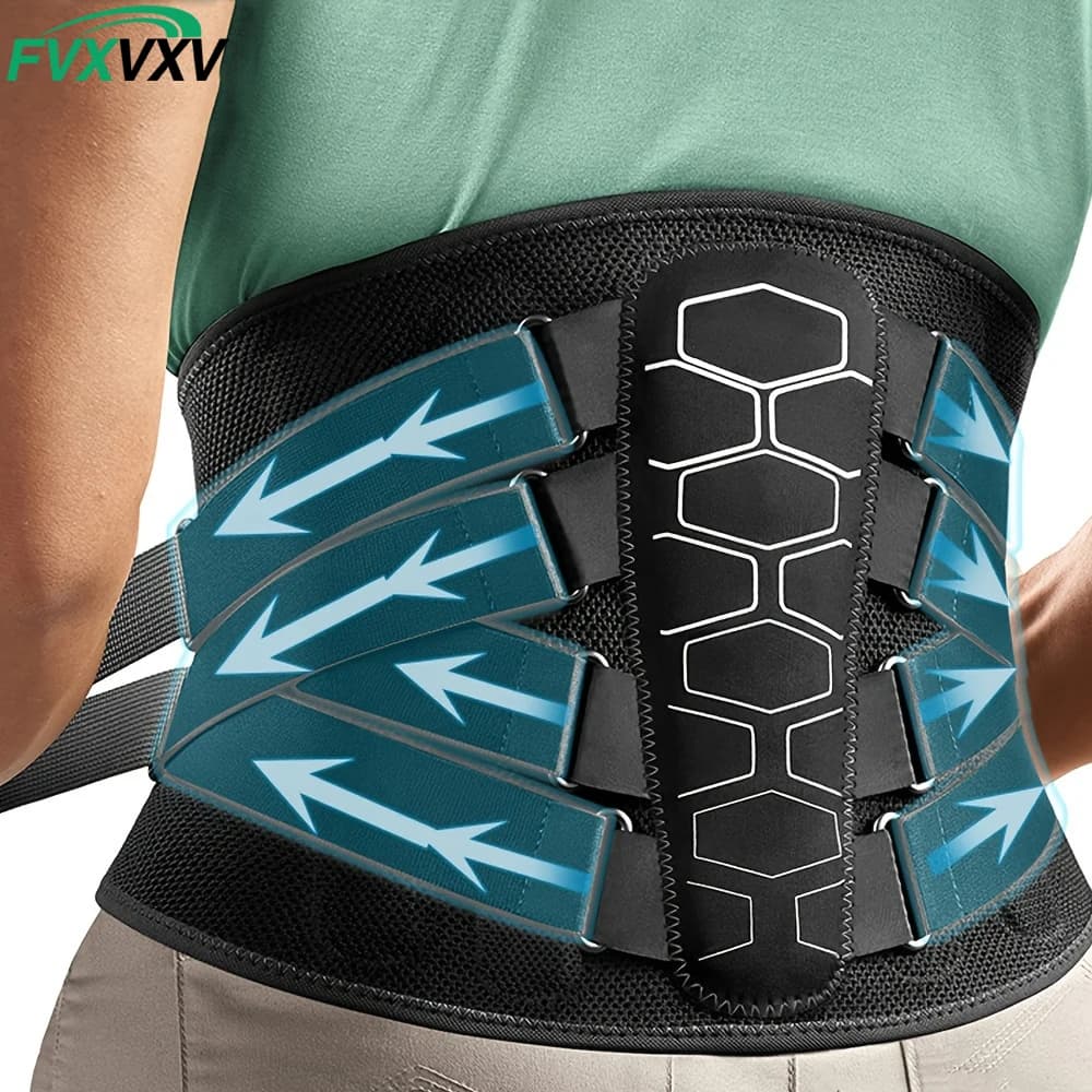 Supporto Lombare con Sistema a Pulegge per Alleviare il Dolore alla Schiena, Cintura di Sostegno Lombare per Uomini e Donne con Cuscinetto, Design Ergonomico