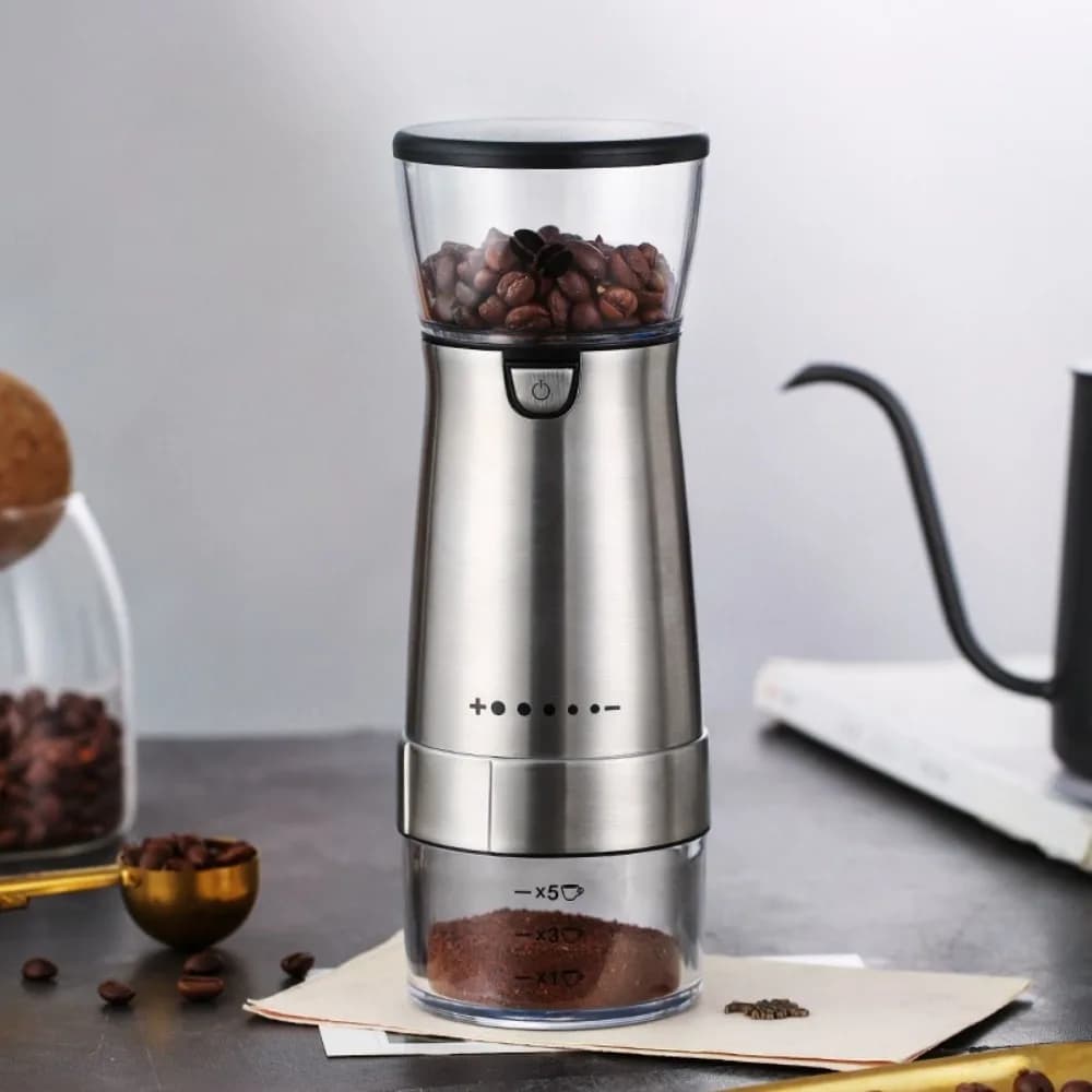 USB Rechargeable Portable Electric Coffee Grinder Adjustable Burr Ceramic Grinding Core Electric Coffee Bean Mill Wireless