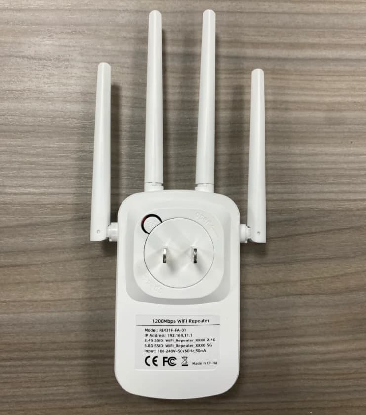 Ripetitore WiFi Dual Band 1200Mbps 5.8GHz/2.4GHz, Amplificatore di Segnale Wireless/Cablato, Accessori per Estensione WiFi