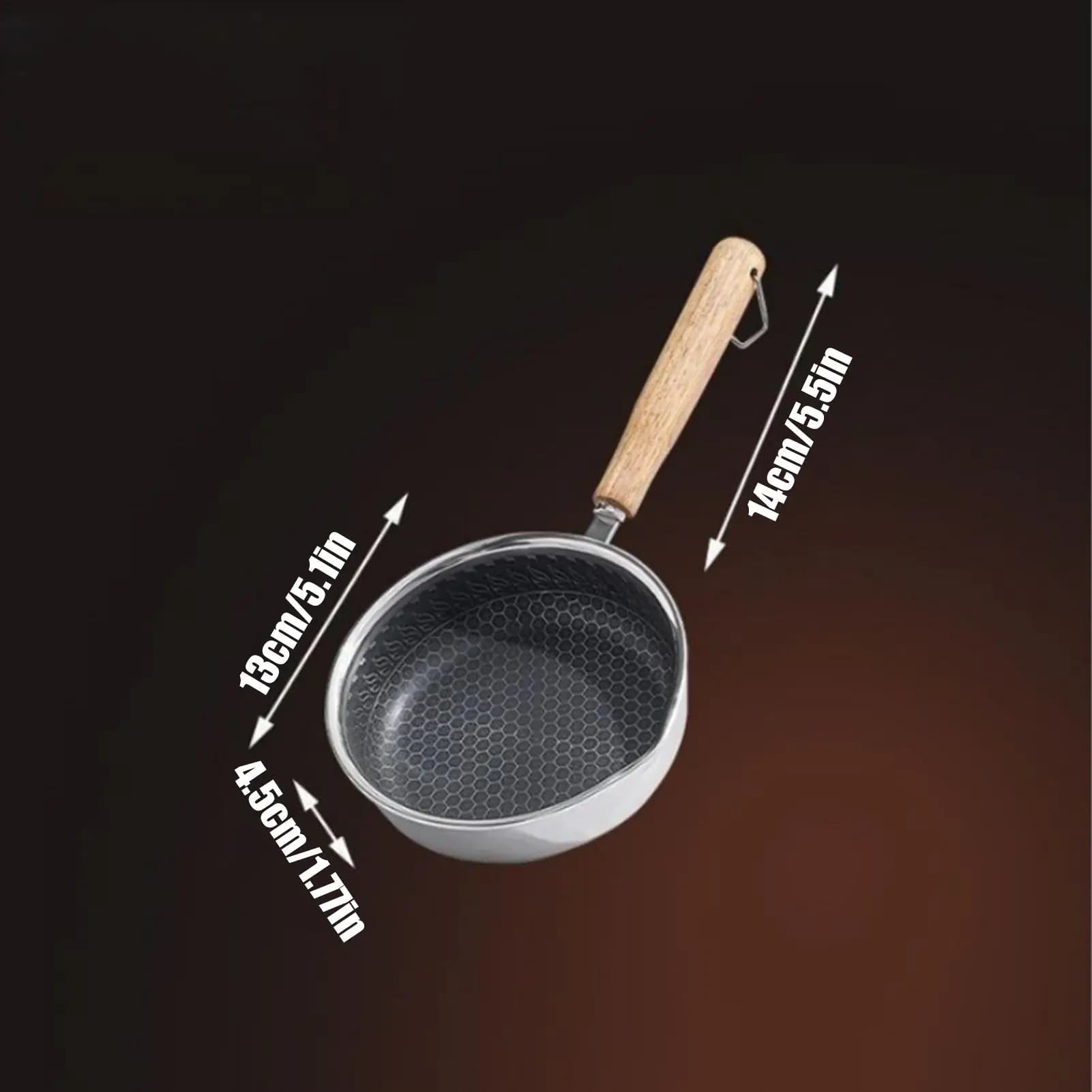 Anti-adhesive pans with Handle in Wood, Pot, Grill, Kitchen Tools for Eggs, Fish, Vegetables, Pig, Chicken, for Home, Hotel, Restaurant