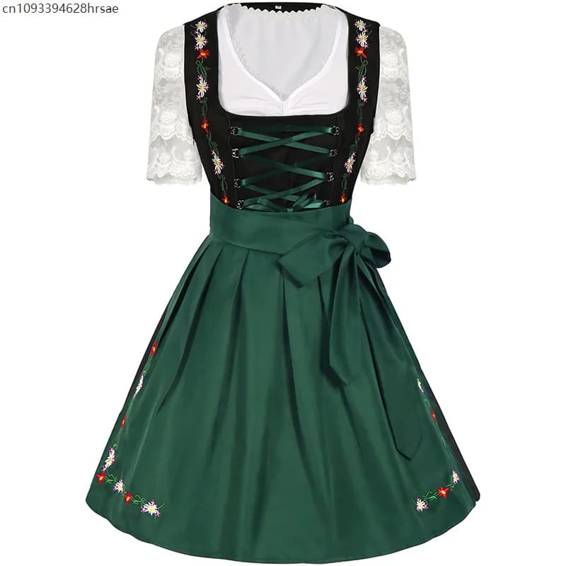 Halloween Oktoberfest Abito da donna Manica corta Abiti da donna Fasciatura in vita Costume di scena Abiti da festa per donna