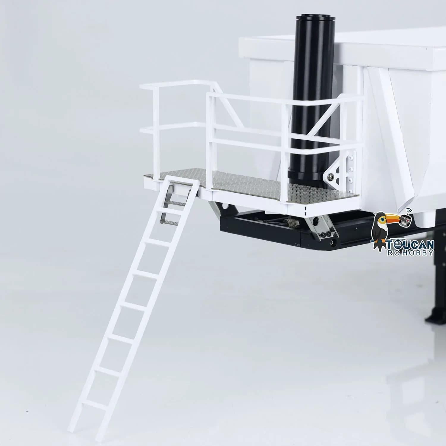 Rimorchio Ribaltabile Idraulico in Metallo 1/14 a 3 Assi per Modelli di Camion TAMIYAYA Fai-da-Te con Gamba di Supporto Regolabile Manualmente