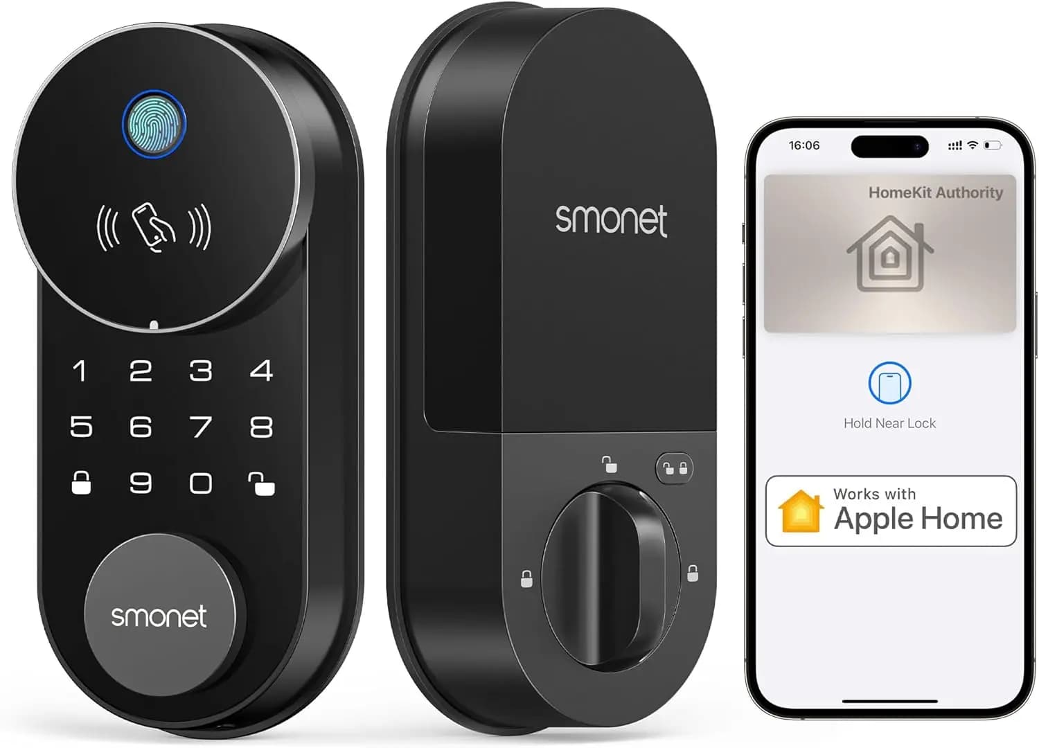 Serratura Intelligente con Apple Home Key, Serratura WiFi con Tastiera Touchscreen, Controllo Remoto tramite App per HomeKit, Alexa, Google Assistant