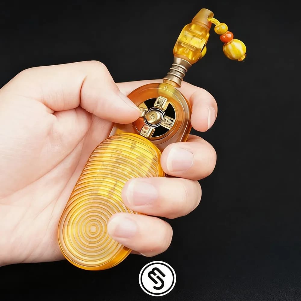 Il cursore PEI My Joys EDC Fidget ruota sinistra e destra 360 ° Gadget per alleviare l'ansia con cursore a spinta con pendente Fidget Spinner