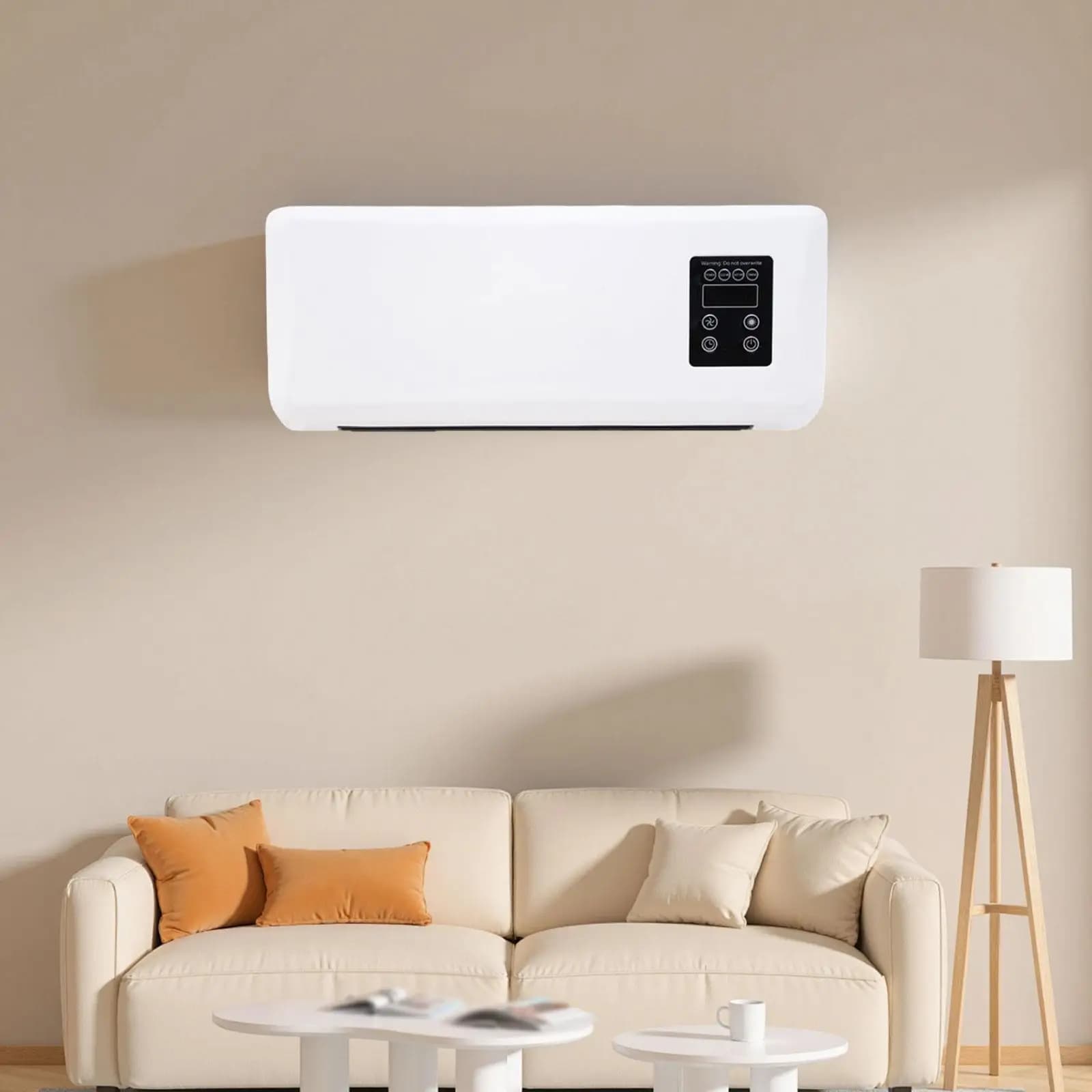 Riscaldatore da Parete a Riscaldamento Rapido, Silenzioso, Ventilatore per Riscaldamento Invernale a Risparmio Energetico 1500W, Montaggio a Parete per Casa, Hotel, Bagno, Camera da Letto