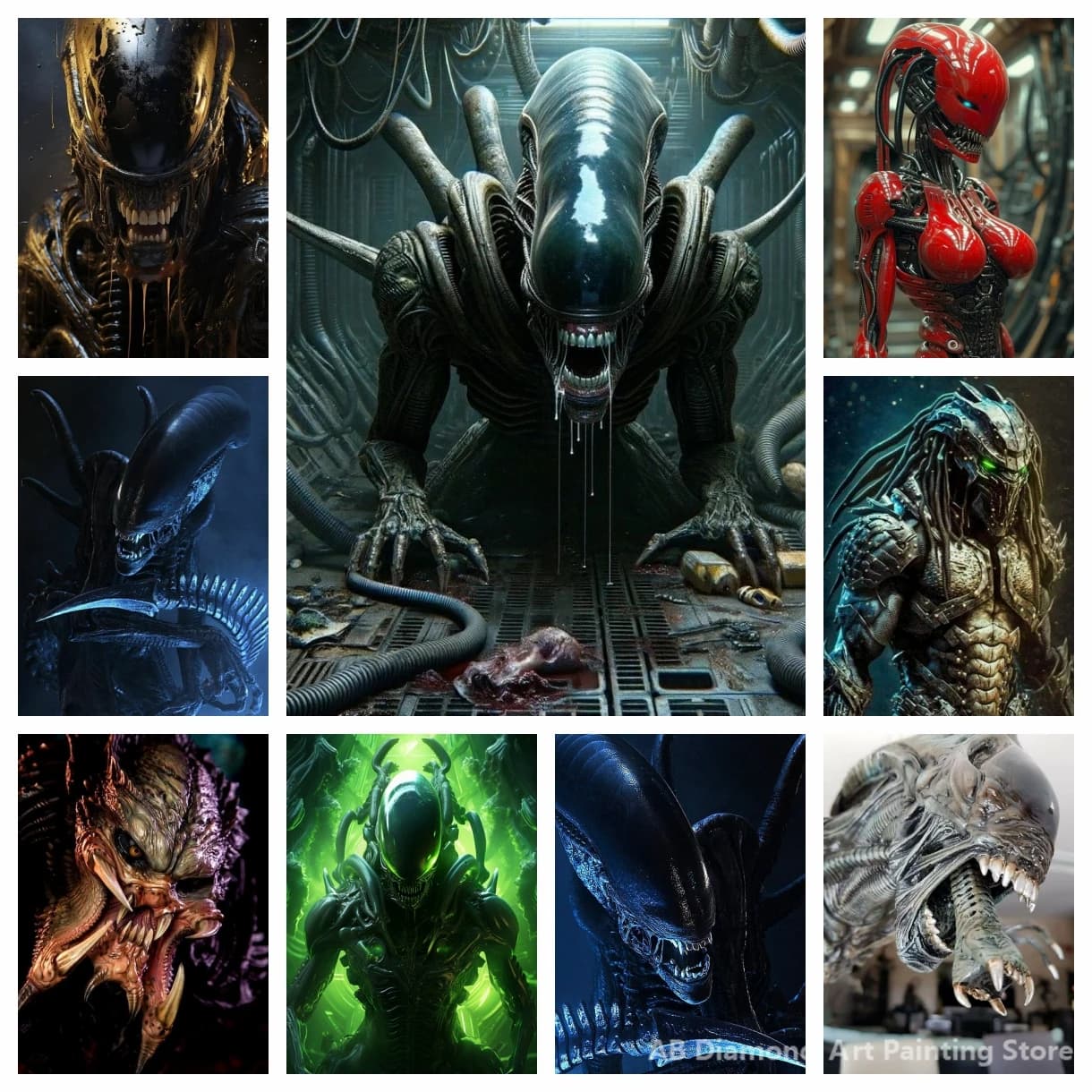 Alien Movie AB Diamond Painting Kit pittura a mosaico diamante ricamo 5D fai da te punto croce arte dipinta a mano decorazioni per la casa regalo