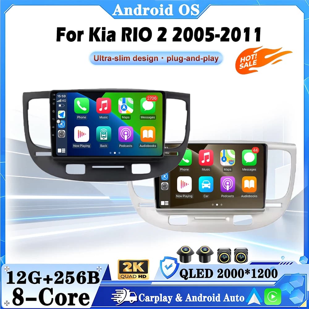 9" Android 16 For Kia RIO 2 2005-2011 Car Radio Multimedia Video Player touch screen Navigation GPS Bluetooth WIFI DSP stereo