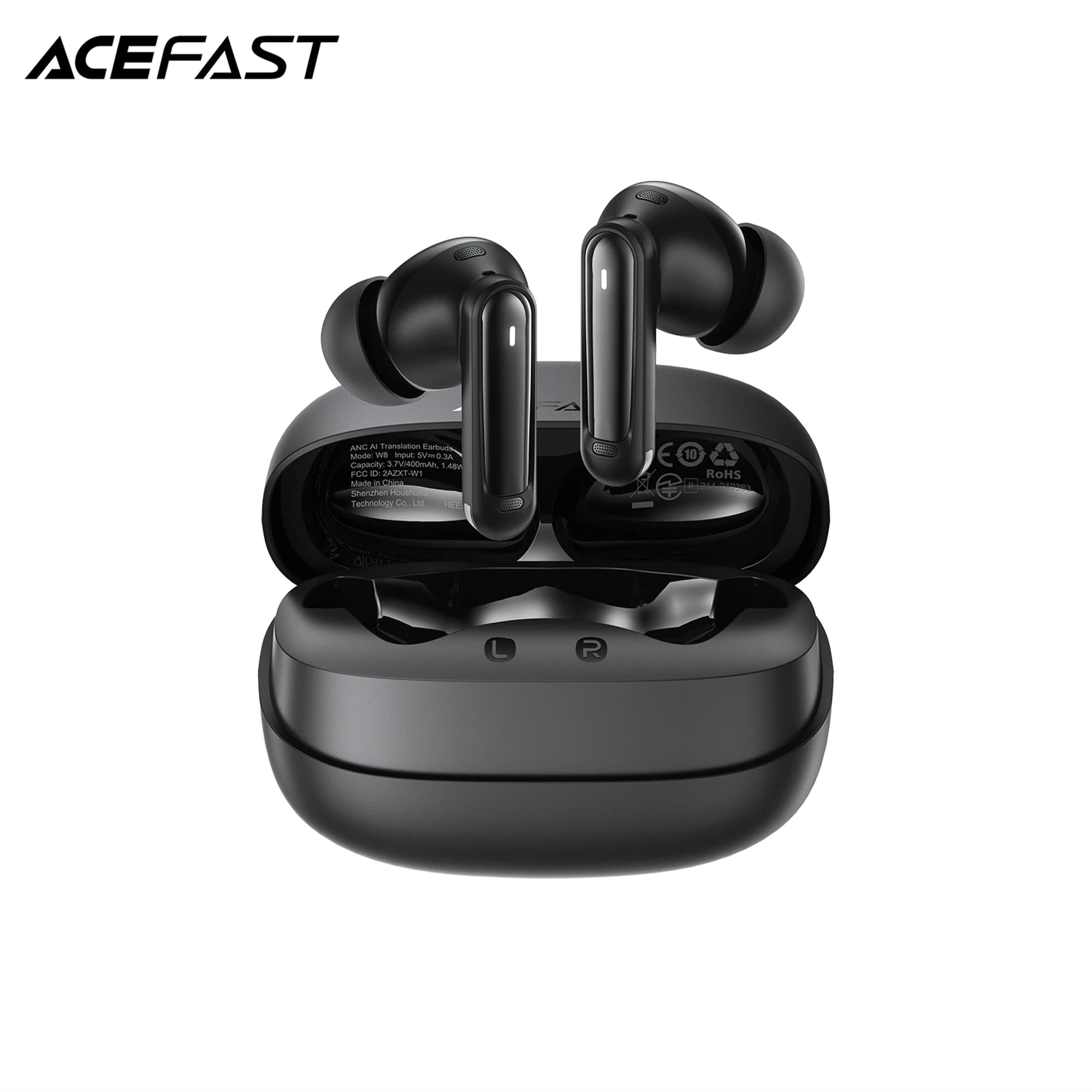 Auricolari Bluetooth 6.0 ACEFAST W8 ANC ENC con Riduzione del Rumore, Traduzione AI, Bassa Latenza per Giochi, Supporto Controllo EQ tramite App