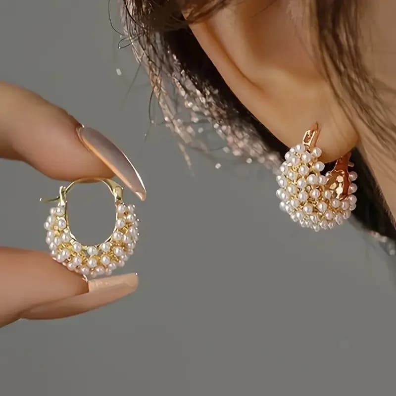 Orecchini a Cerchio Eleganti Huitan per Donne, Gioielli di Lusso alla Moda, Accessori per Orecchie Chic ed Estetici per Feste