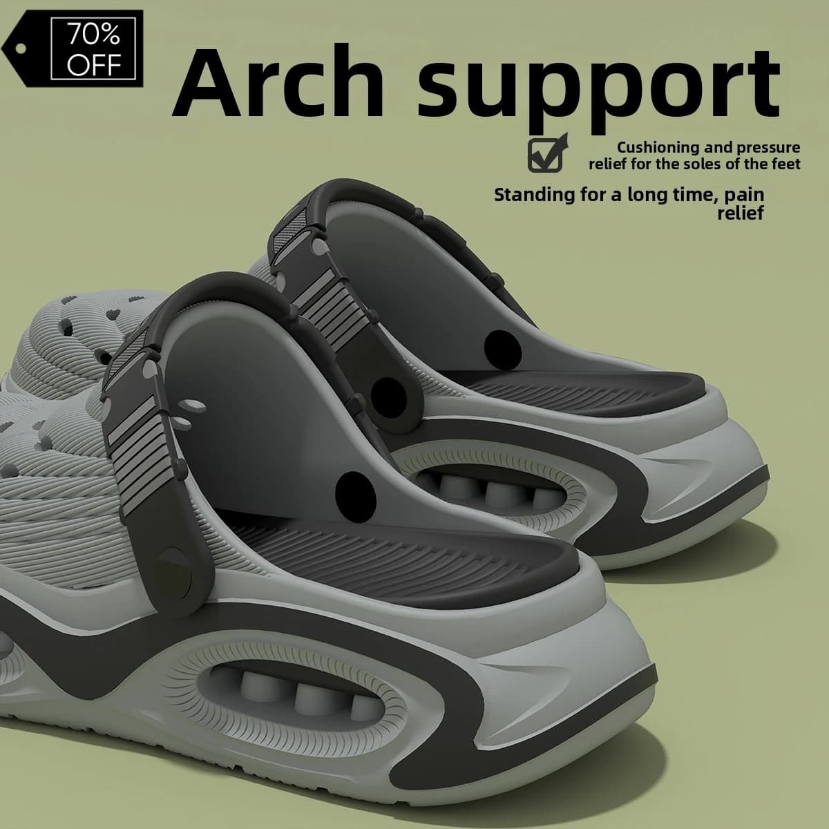 Scarpe da uomo traspiranti, antiscivolo, con fori, estive, nuove, deodoranti, resistenti all'usura, con lacci elastici, tipo ciabatte.