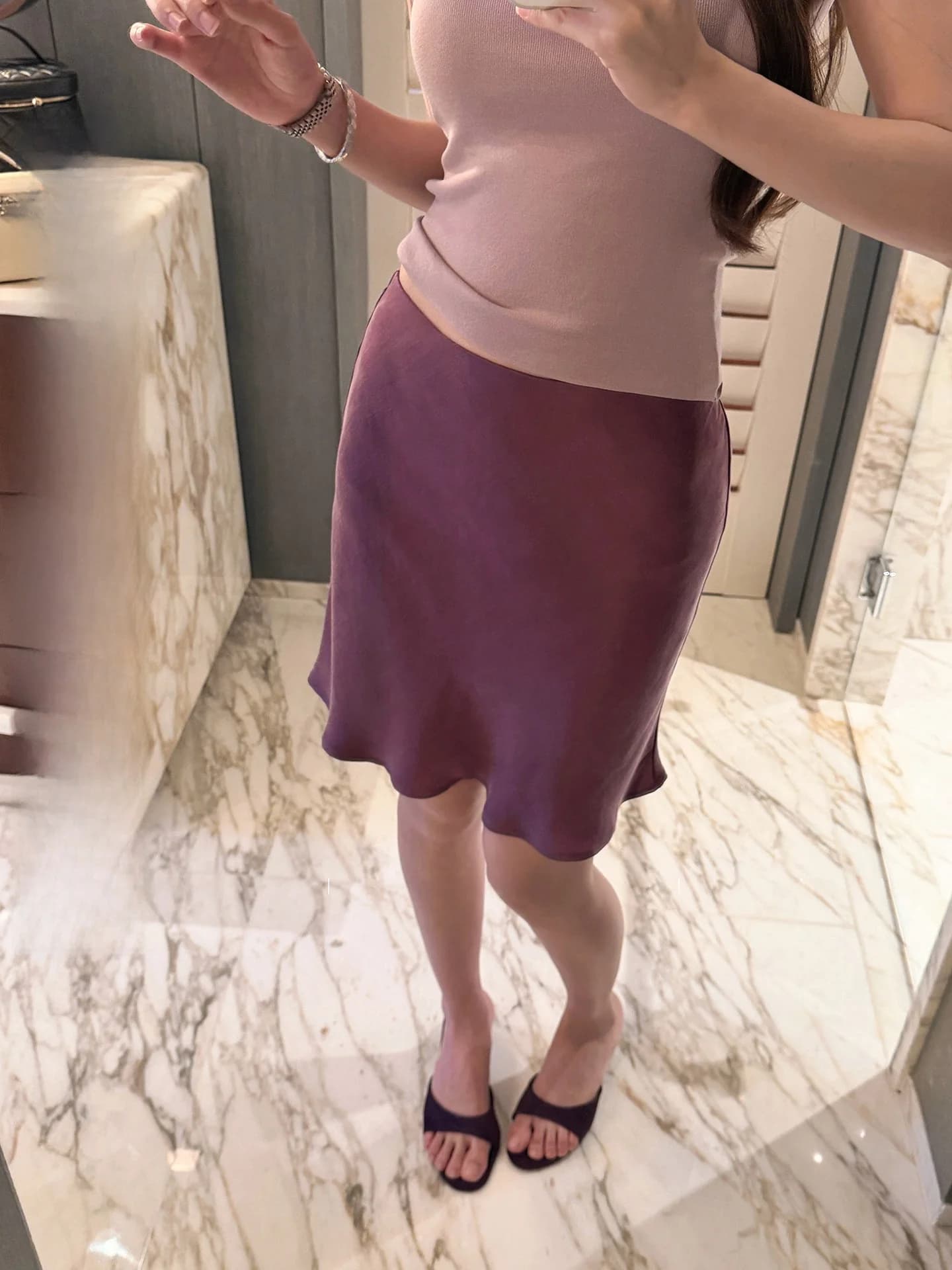 Gonna Midi a Vita Alta con Coda di Pesce Yuyueer Viola, Elegante e Snellente, Stile Estivo da Donna per il Lavoro