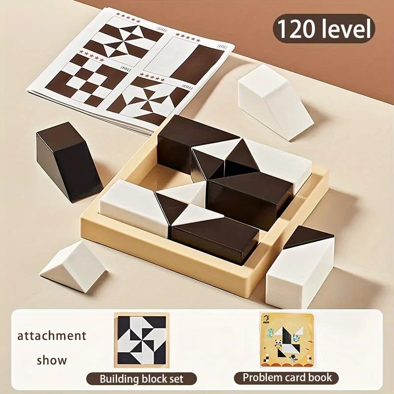 120 livelli in bianco e nero nascosto Building Block Puzzle intelligente per bambini Giocattoli Puzzle Gioco da tavolo interattivo genitore-figlio