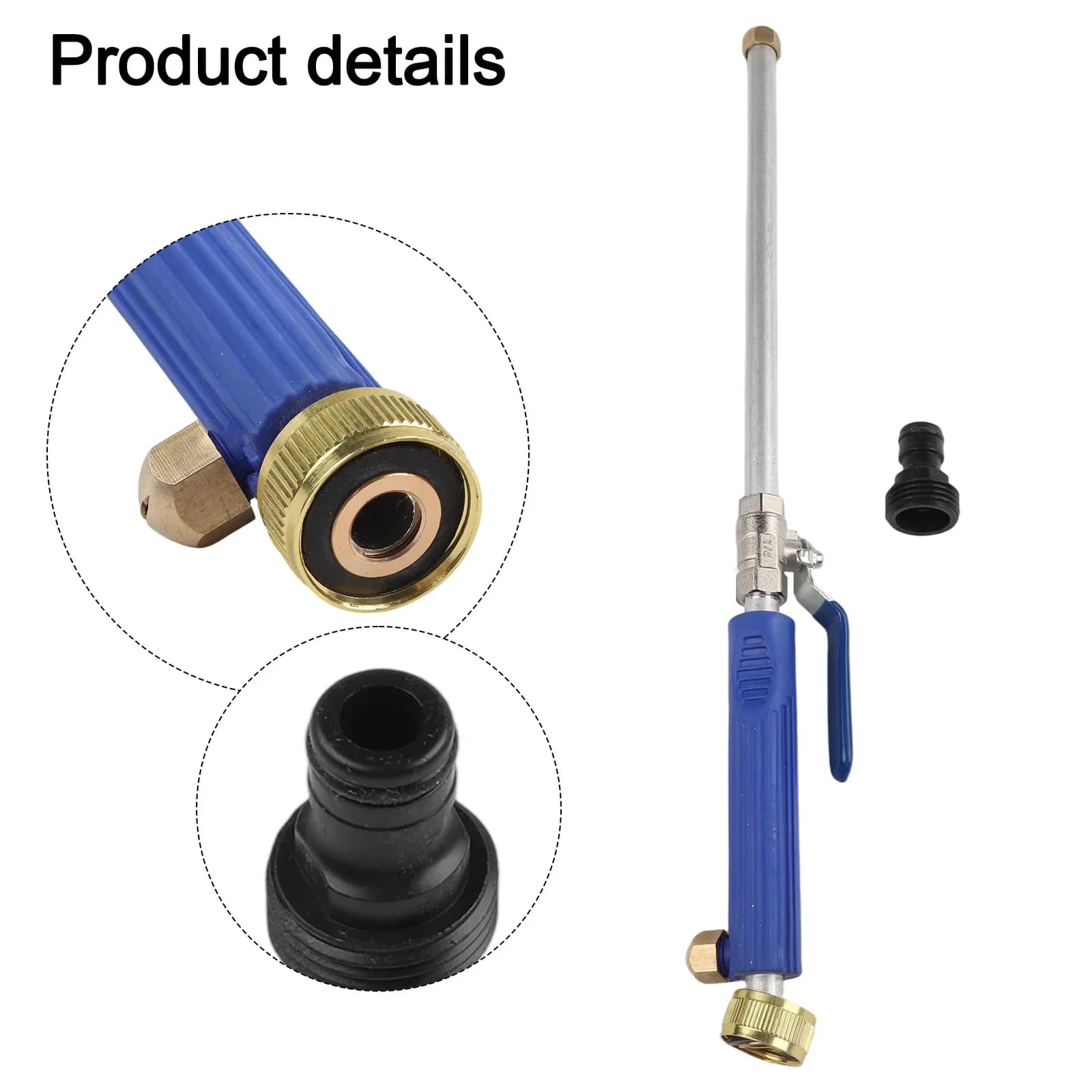 Aluminum alloy spray nozzle for high pressure cleaner, compatible with all standard garden hoses, rust resistant