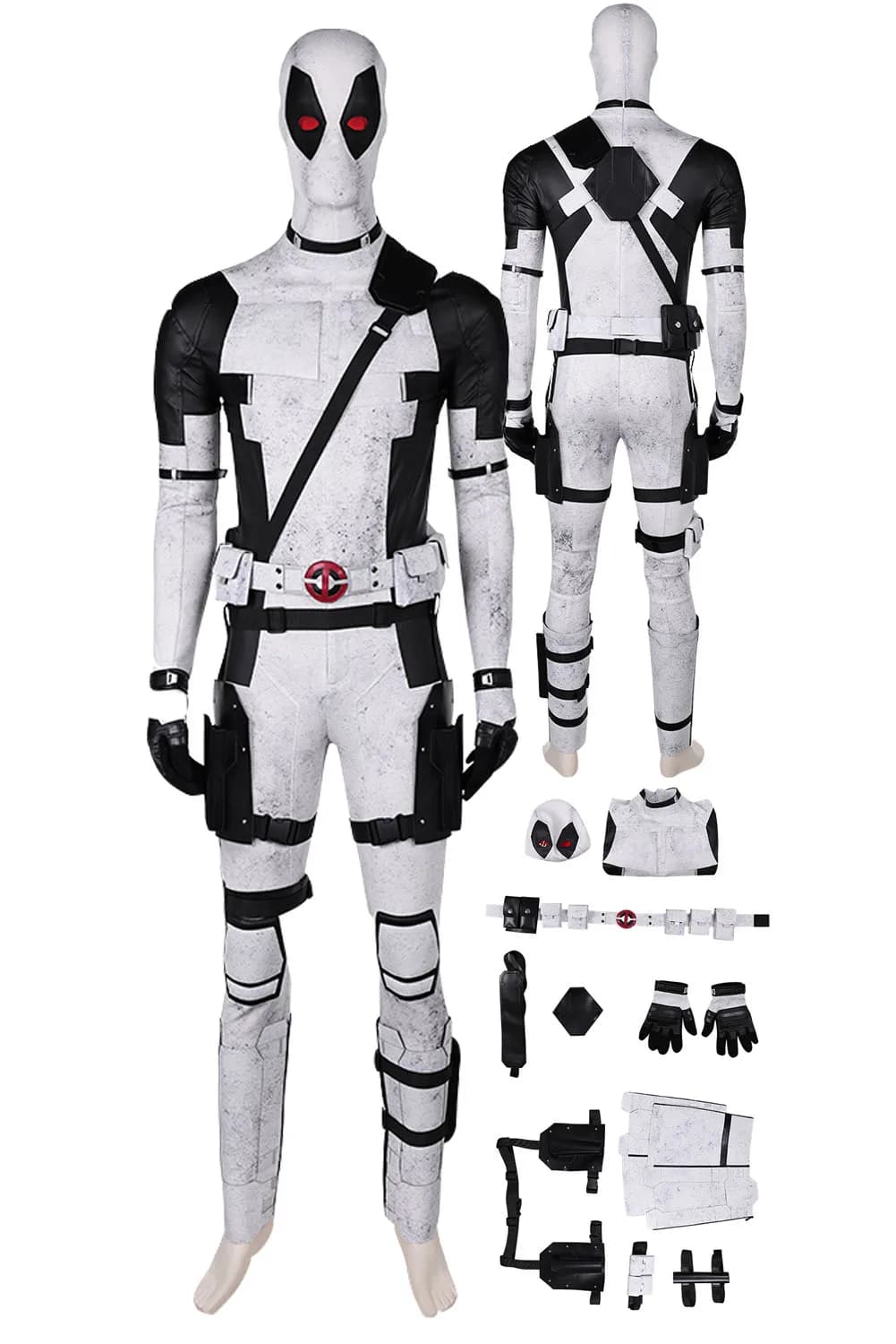 Dead Cosplay Pool Cosplay Men Fantasia White body Mask Movie X-Force Costume maschile travestimento abiti Halloween Carnival Suit