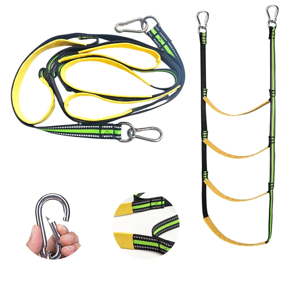 Water Ladder Removable Marine Boarding Ladder Foldable Assist Boarding Outdoor Climbing Rope Ladder for Fishing Boarding Swim