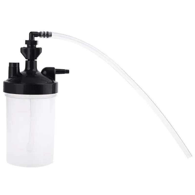 Umidificatore bottiglia d'acqua e tubo connettore gomito utilizzato per il trasporto di goccia del concentratore di ossigeno