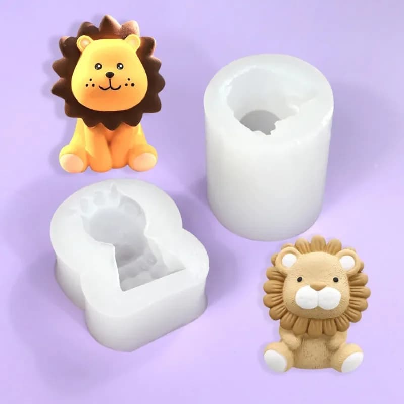 Stampo in Silicone a Forma di Leone per Candele, DIY, per Gesso, Resina, Cemento, Sapone Artigianale e Cubetti di Ghiaccio