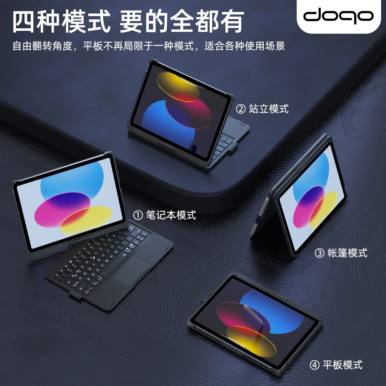 Adatto per IPad 7/8/9/10/11 Rotazione della racchetta Tastiera touch control Wireless Bluetooth IPad Air 4/5/6/7 Tastiera Miaokong regalo
