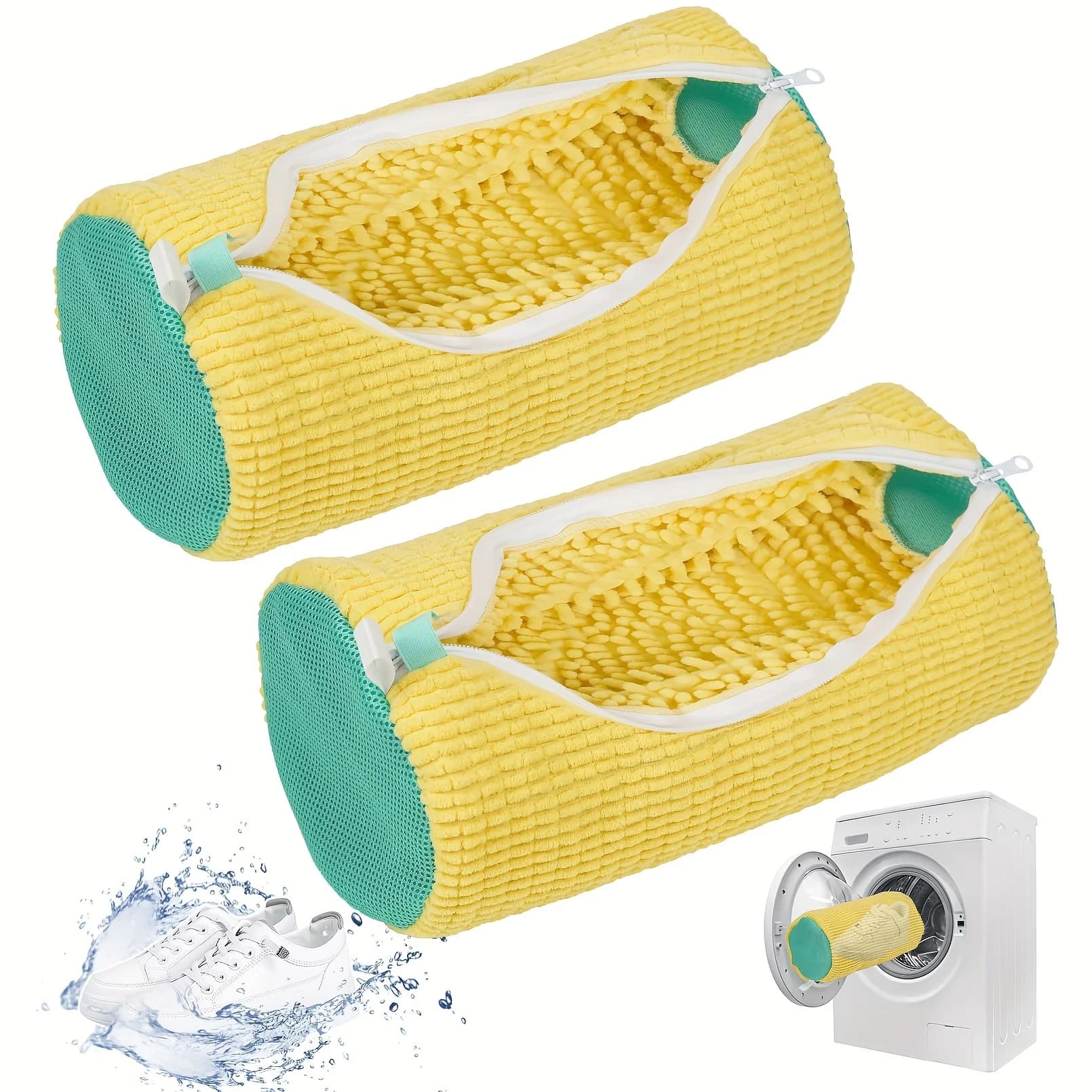Sacchetto porta scarpe con cerniera - sacchetto per lavaggio scarpe resistente per lavatrice e asciugatrice, sacchetto ovale per lavanderia, adatto per articoli sportivi