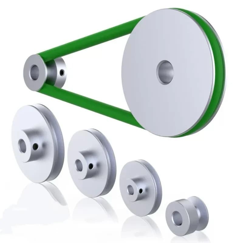 K-Type Belt / 6mm PU Rubber Round Belt Aluminum Alloy V-belt Pulley for Spindle Motor Power Transmission Belt Diameter: 20~80mm