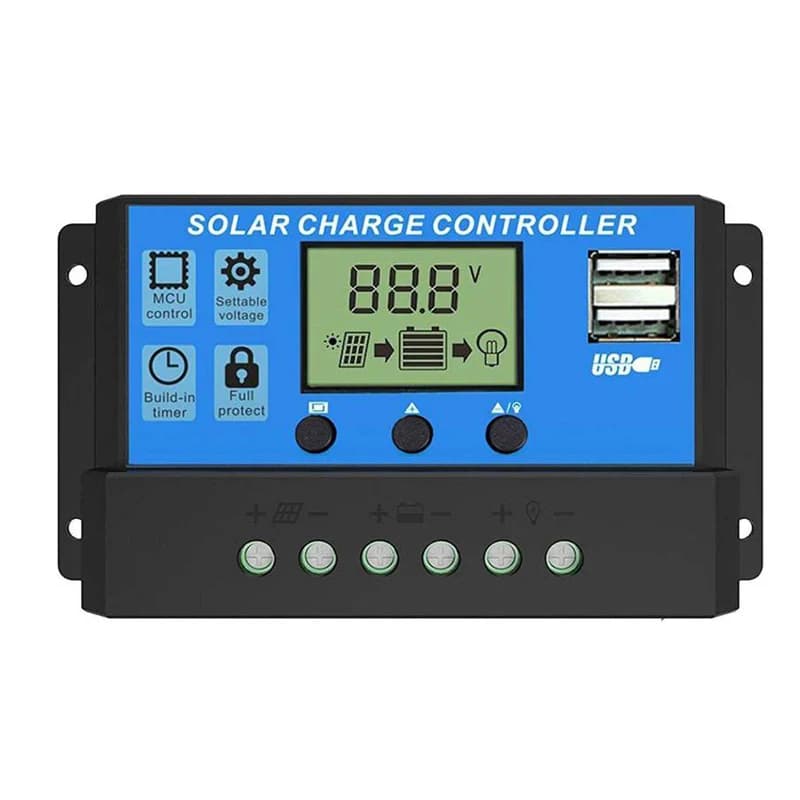 Regolatore di carica solare Display LCD da 10 A a 100 A Regolatore automatico doppio USB per la ricarica del sistema di batterie del pannello solare