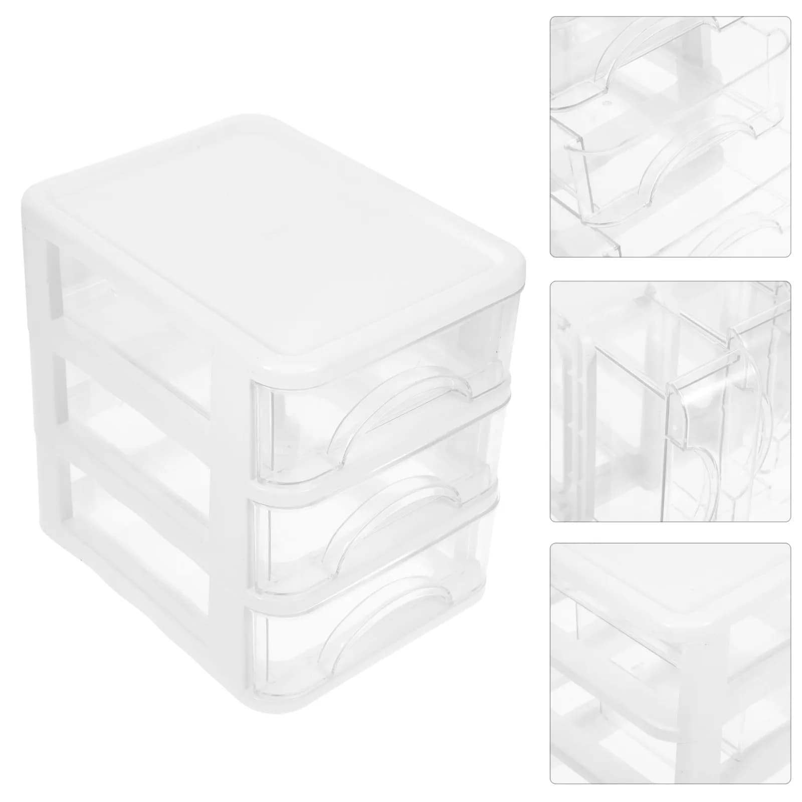 Organizer da Scrivania Stile Cassetto, Scatola Portaoggetti in Plastica per Cancelleria, Cosmetici, Gioielli, Oggetti Vari, per Ufficio e Casa